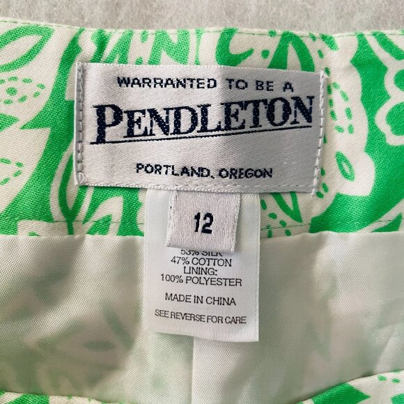 Pendleton Womens Green Silk Blend Tropical Lined Capri ‘Shangri-la’ Pants12 - Picture 4 of 11